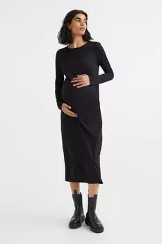МАМА Платье с длинными рукавами H&M, черный
