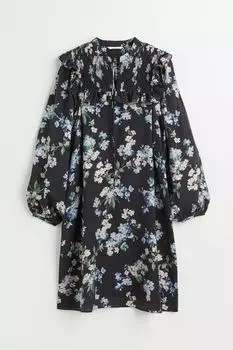 МАМА Платье с оборками H&amp;M, черный/цветы