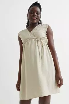 MAMA платье с запахом и V-образным вырезом H&amp;M, светло-зелено-бежевый