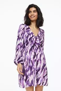 MAMA Платье с завязками H&amp;M, фиолетовый/узор