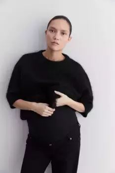 Мама прямые джинсы до щиколотки H&M, черный