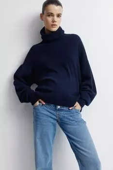 Мама прямые джинсы H&M, синий