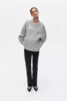 Мама прямые высокие джинсы H&M, серый