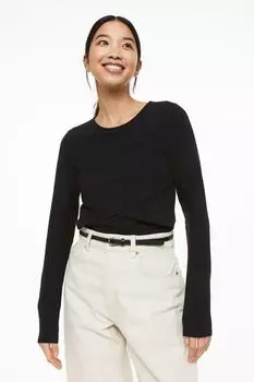 MAMA Рубашка для беременных в рубчик H&M, черный