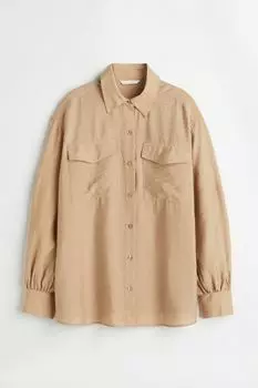 МАМА Рубашка в стиле милитари H&amp;M, бежевый