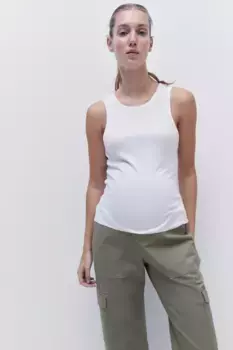 Мама саржевые брюки карго H&M, зеленый