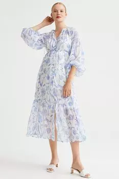 МАМА Шифоновое платье H&amp;M, белые цветы