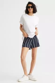 МАМА Шорты без застежки H&amp;M, темно-синий/полосатый