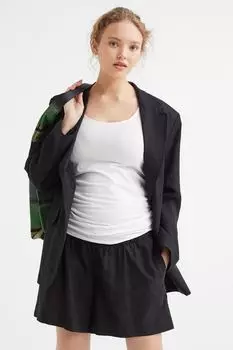 MAMA Шорты из смесового льна H&amp;M, черный