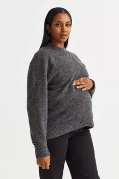 MAMA свитер для гольфа Before &amp; After H&amp;M, темно-серый меланж