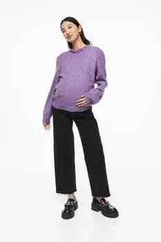 МАМА Свитер с оборками H&amp;M, фиолетовый