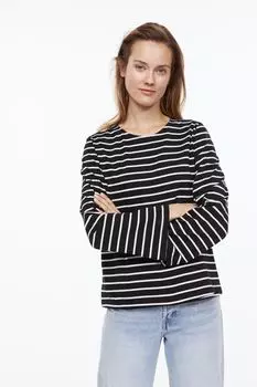 МАМА Топ для грудного вскармливания H&amp;M, черный/полосатый