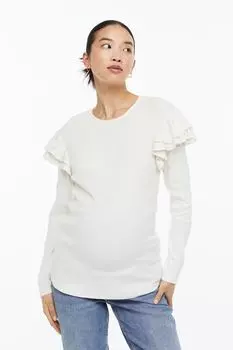 МАМА Топ с оборками H&amp;M, белый