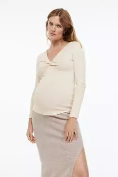 MAMA Топ с завязками H&amp;M, светло-бежевый