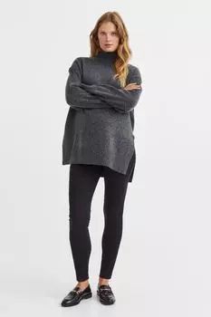 MAMA Треггинсы с заниженной талией и запахом на талии H&amp;M, черный