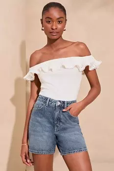 Мама вырезала джинсовые шорты Lipsy, синий