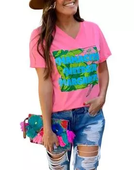 Mamacita Needs A Margarita Графическая футболка в розовом цвете OLIVER & OTIS