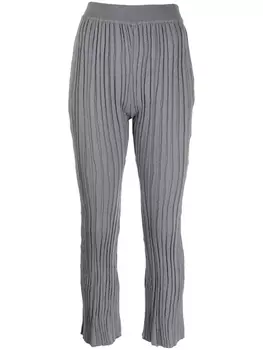 Mame Kurogouchi расклешенные брюки в рубчик, серый