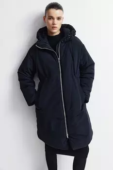 Мамина стеганая парка H&M, черный
