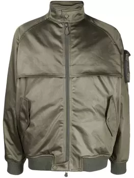 Man On The Boon. куртка на молнии с воротником-воронкой, зеленый