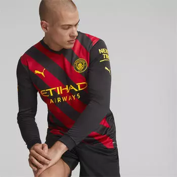 Манчестер Сити ФК Мужская футболка с длинным рукавом 22/23 Away PUMA, черный Красный