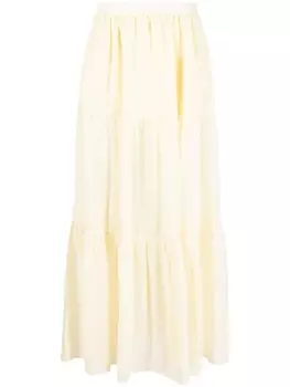 Manebi ярусная юбка макси с завышенной талией, желтый
