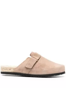 Manebi шлепанцы с закругленным носком, нейтральный цвет