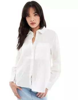 Mango - Белая льняная рубашка