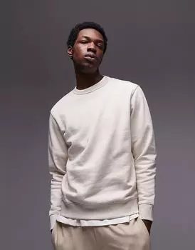 Mango – Бежевый свитшот с круглым вырезом