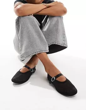 Mango - Черные балетки в сетку