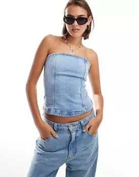 Mango – Голубой джинсовый топ-бандо