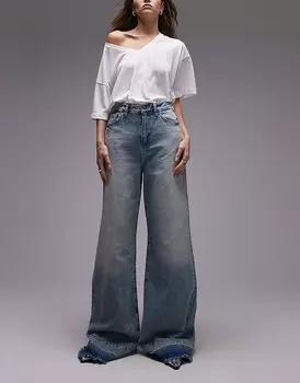 Mango – Голубые джинсы оверсайз удлиненного кроя