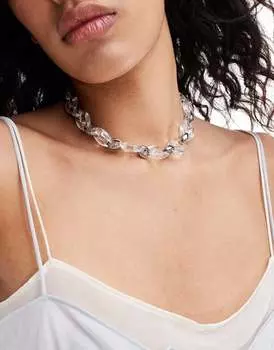 Манго – Серебряная цепочка с пластиковыми звеньями Mango