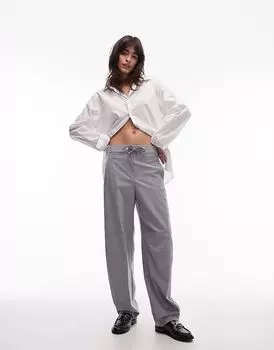 Mango – Тканые брюки-стринги серого цвета