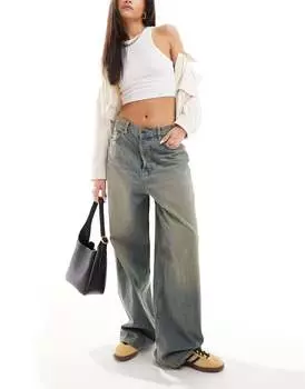 Mango — винтажные синие свободные джинсы