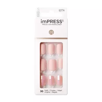 Маникюрные ногти Impress овальные, короткие, нажимные, Kiss