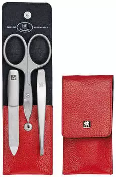 Маникюрный набор, 3 предмета + кожаный футляр Zwilling, Twinox