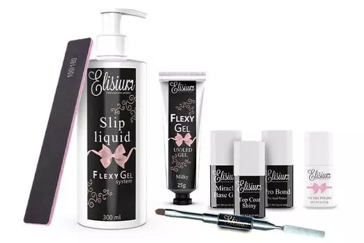 Маникюрный набор maxi flexygel с гелевой системой Elisium, 1 комплект