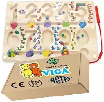 Манипуляционная доска МАГНИТНЫЕ ЦИФРЫ ЛАБИРИНТ сенсорные игрушки для детей 2, 3 и 4 лет PakaNiemowlaka