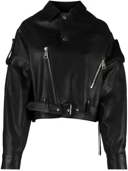 Manokhi detachable-sleeves biker jacket, черный