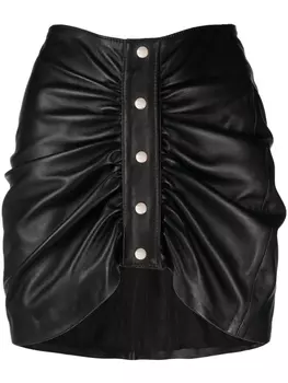 Manokhi кожаная юбка мини, черный