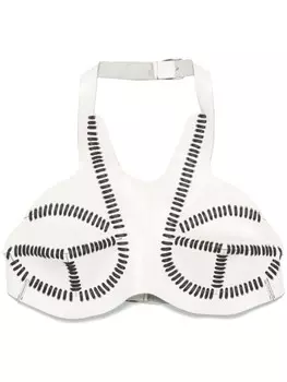 Manokhi кожаный топ, белый