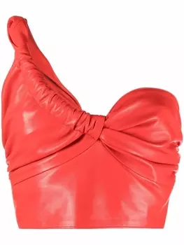 Manokhi топ на одно плечо со сборками, красный