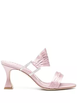 Manolo Blahnik атласные мюли Chinap 70, фиолетовый