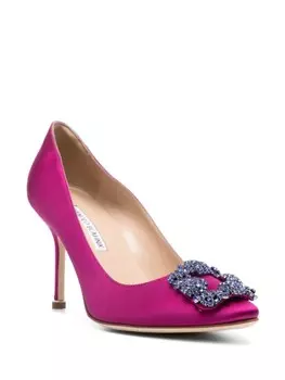 Manolo Blahnik атласные туфли Hangisi 90, фиолетовый