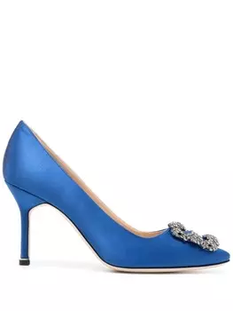 Manolo Blahnik атласные туфли Hangisi 90, синий