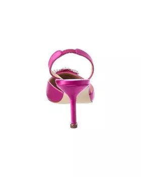 Manolo Blahnik Атласные туфли Hangisli 70 с пяткой на пятке, розовый