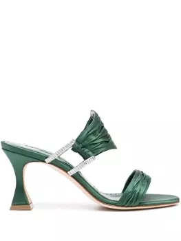 Manolo Blahnik мюли Chinap 70 с кристаллами, зеленый