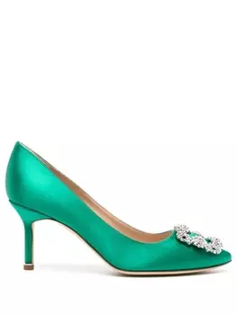 Manolo Blahnik туфли Hangisi 70 с кристаллами, зеленый