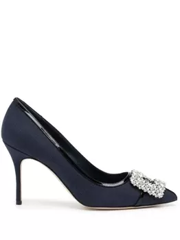 Manolo Blahnik туфли Hangisi 80 с кристаллами, синий